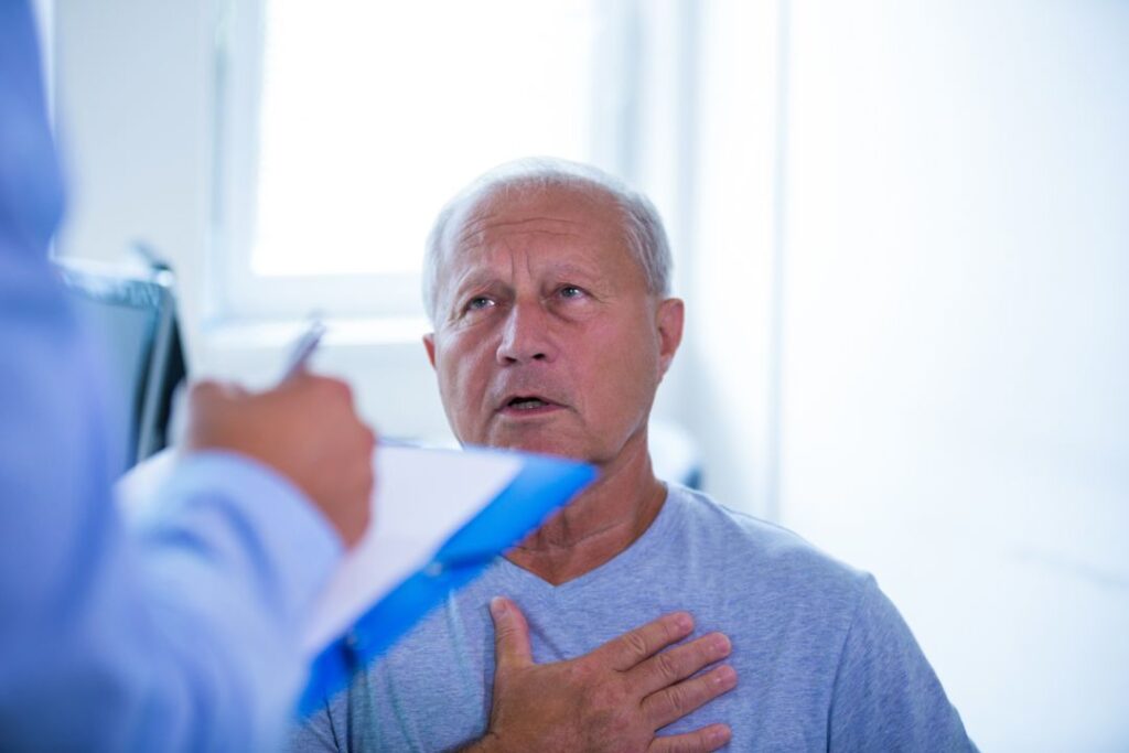 Senior patient consultation.