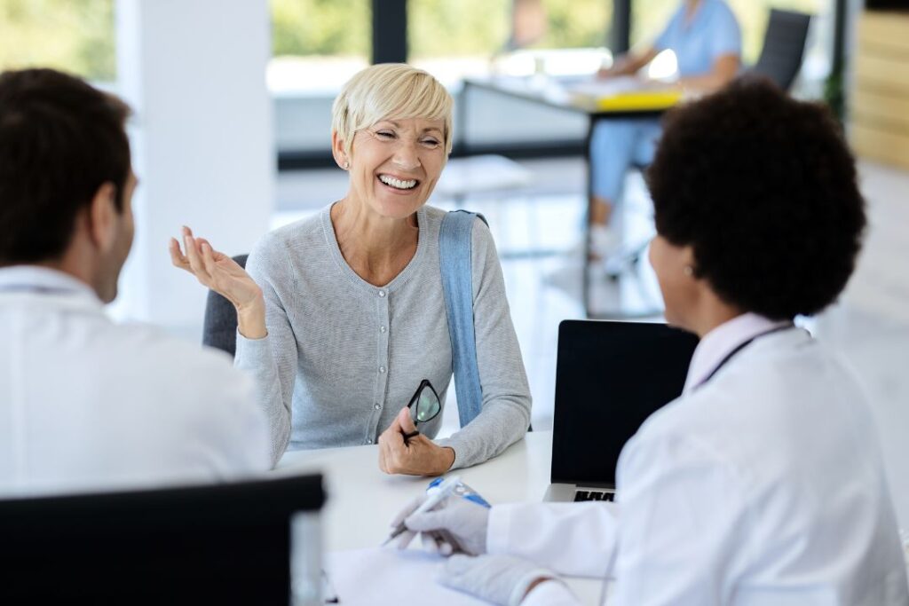 Joyful medical consultation.