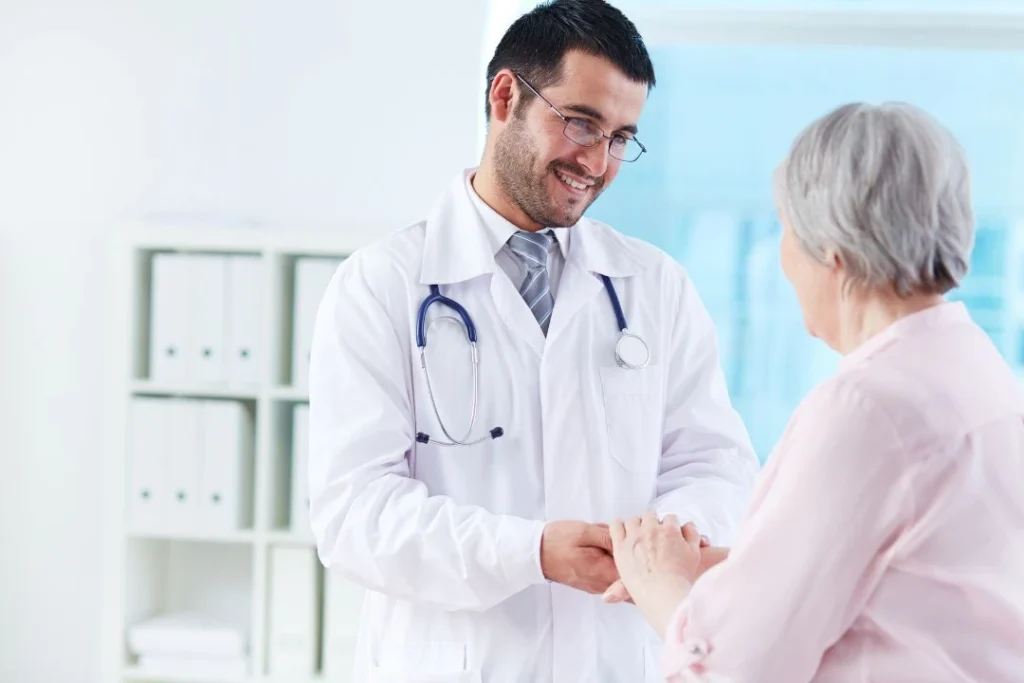 Doctor with old patient