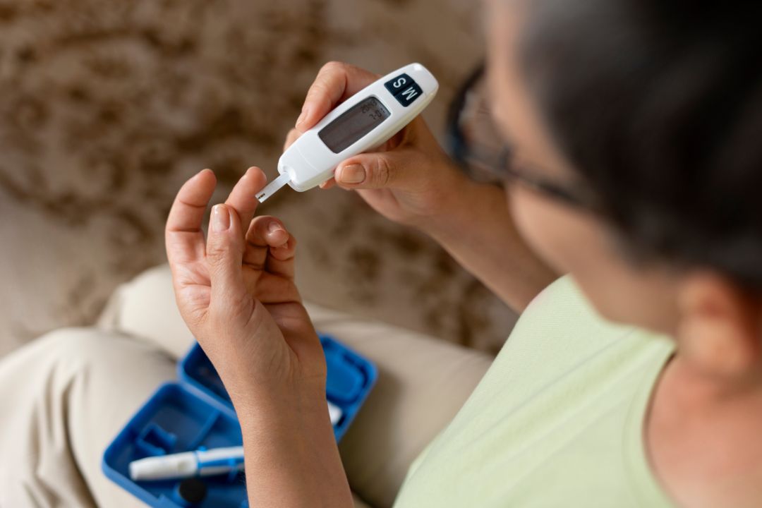 Introduction to Diabetes Specialist Management. Person checking their blood sugar levels