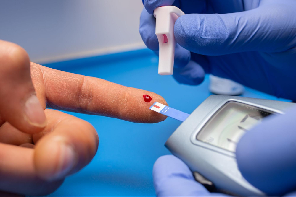 Blood glucose finger prick